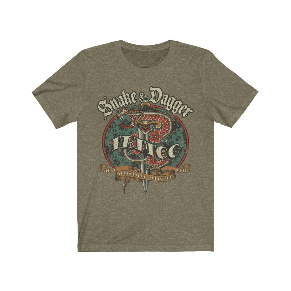 Snake & Dagger Tattoo 1976 Vintage Men's T-Shirt