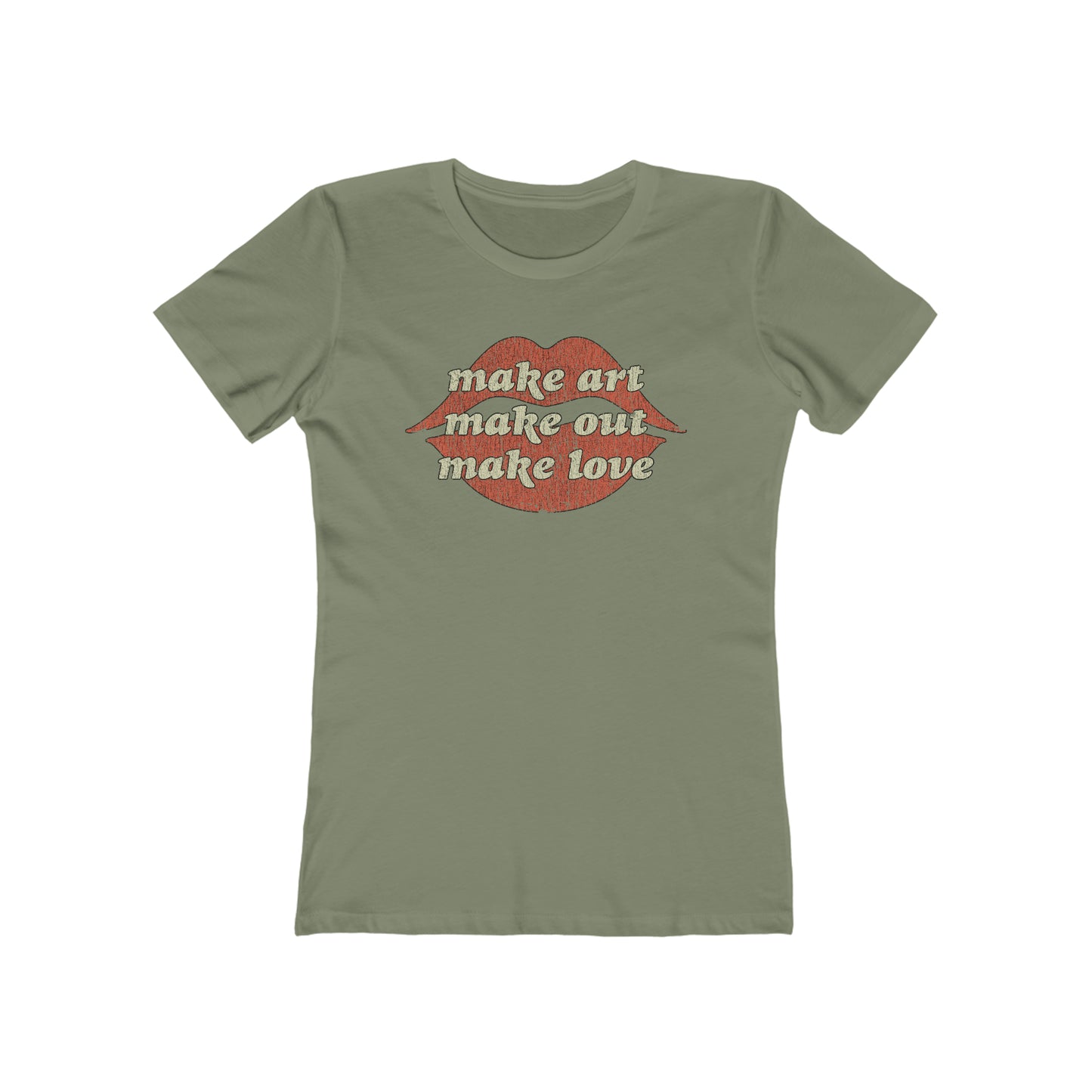 Make Art. Make Out. Make Love. 1971 Vintage Women's T-Shirt