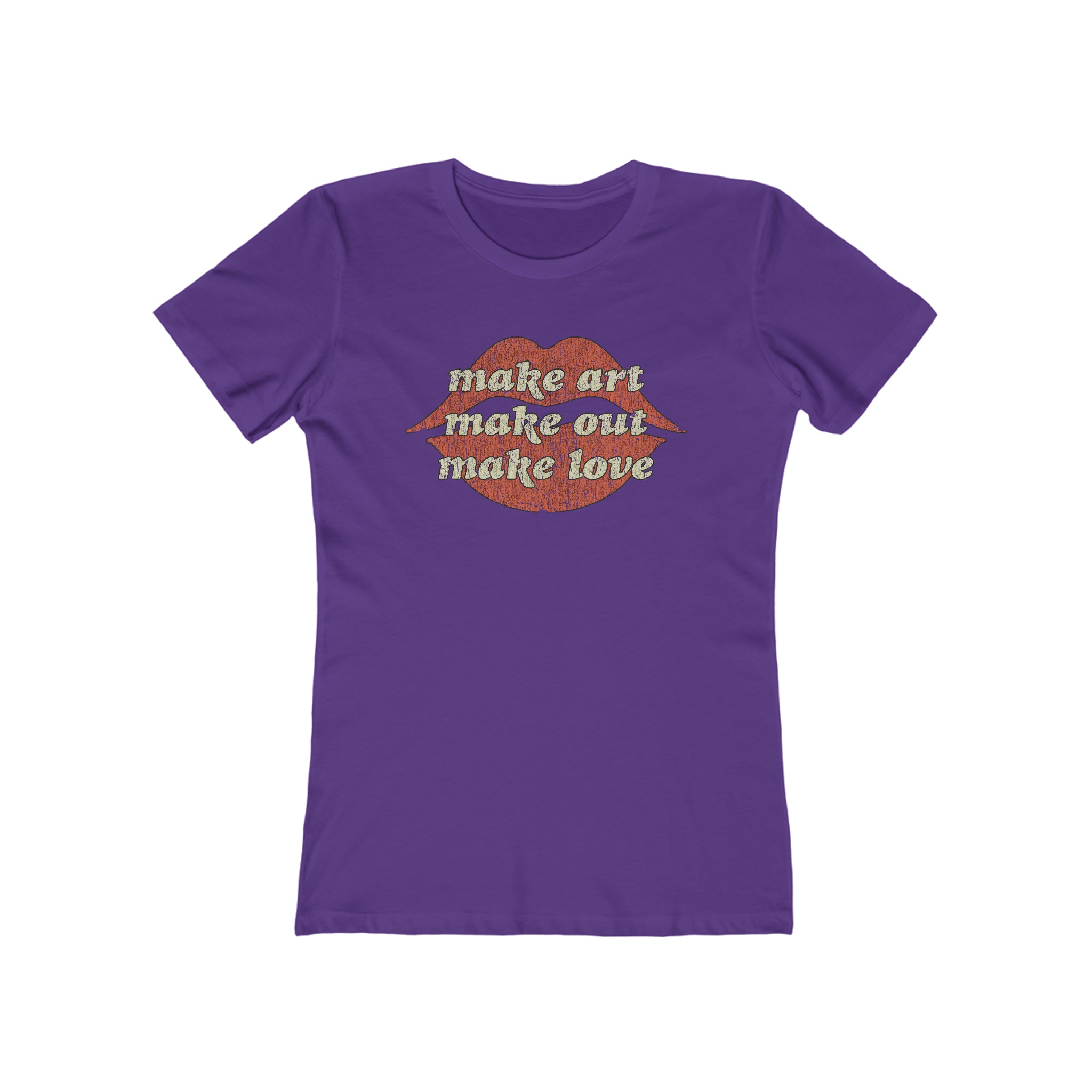 Make Art. Make Out. Make Love. 1971 Vintage Women's T-Shirt