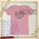 All Good Things Are Wild And Free 1976 Vintage Women's T-Shirt