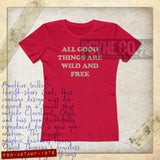 All Good Things Are Wild And Free 1976 Vintage Women's T-Shirt