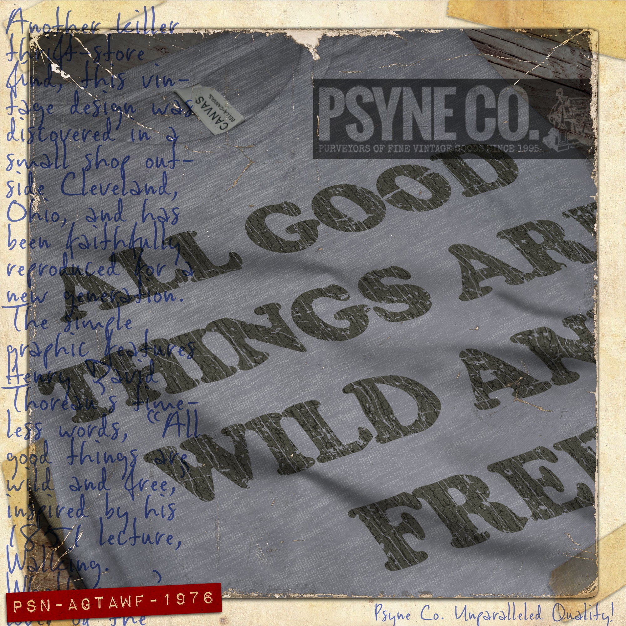 All Good Things Are Wild And Free 1976 Vintage Men's T-Shirt