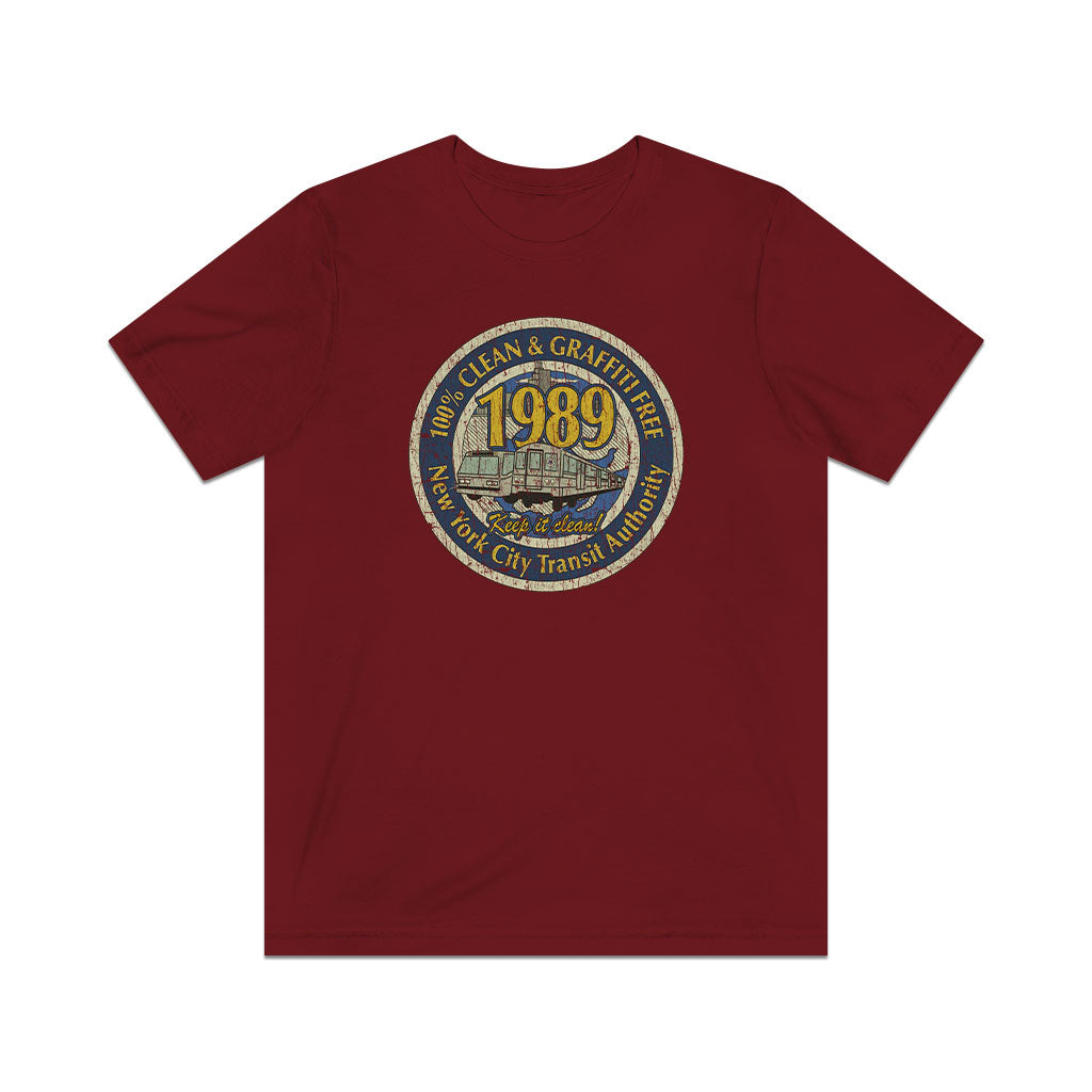 Clean & Graffiti Free NYC 1989 Vintage Men's T-Shirt
