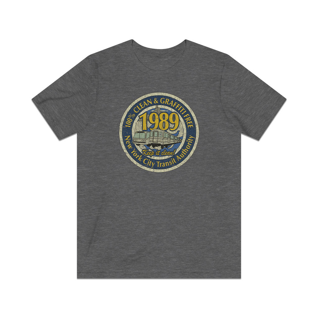 Clean & Graffiti Free NYC 1989 Vintage Men's T-Shirt