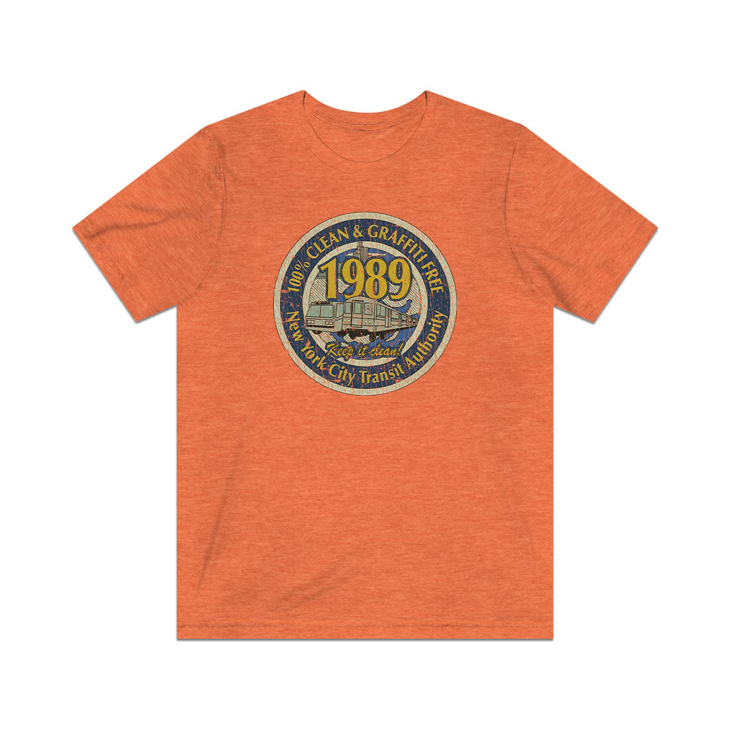 Clean & Graffiti Free NYC 1989 Vintage Men's T-Shirt