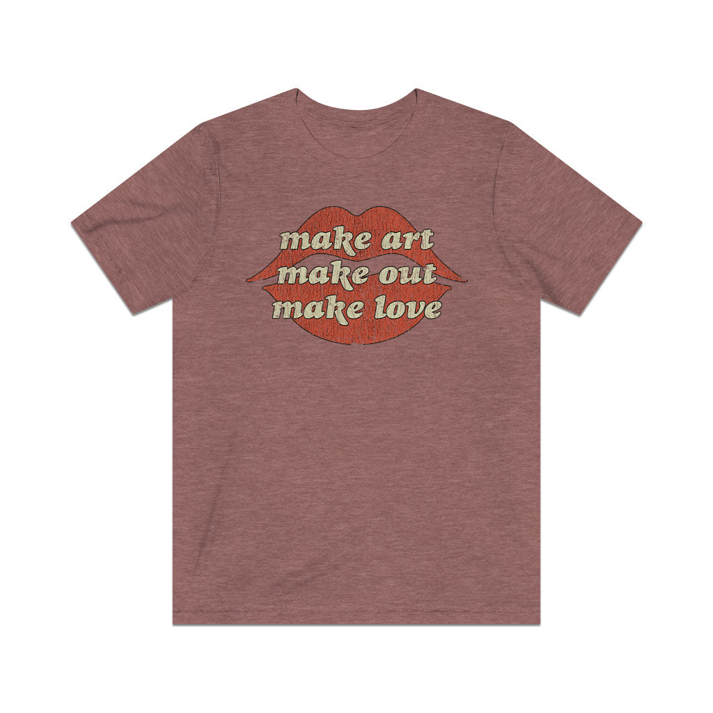 Make Art. Make Out. Make Love. 1971 Vintage Men's T-Shirt