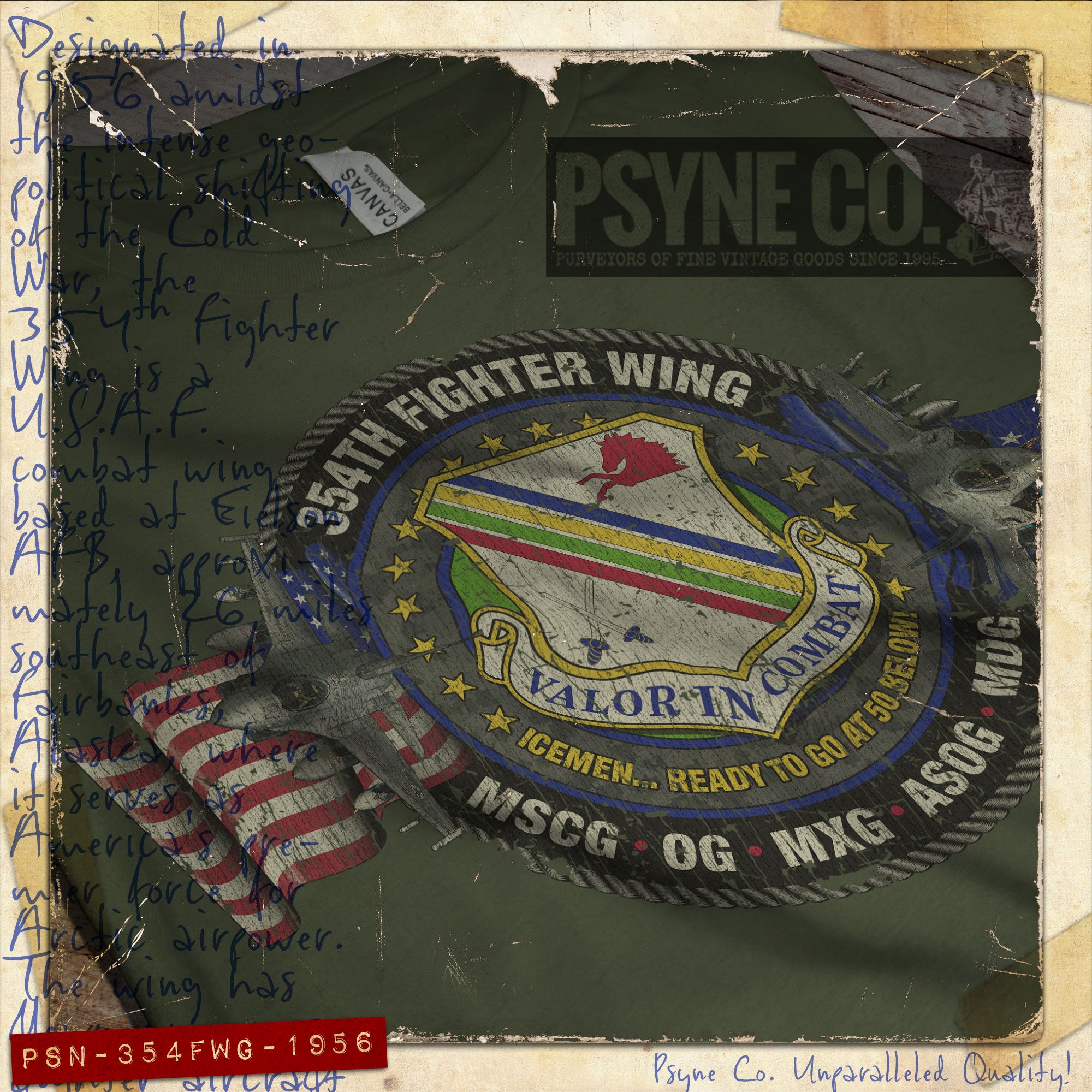 354th Fighter Wing Alaska 1956 Vintage Men’s T-Shirt