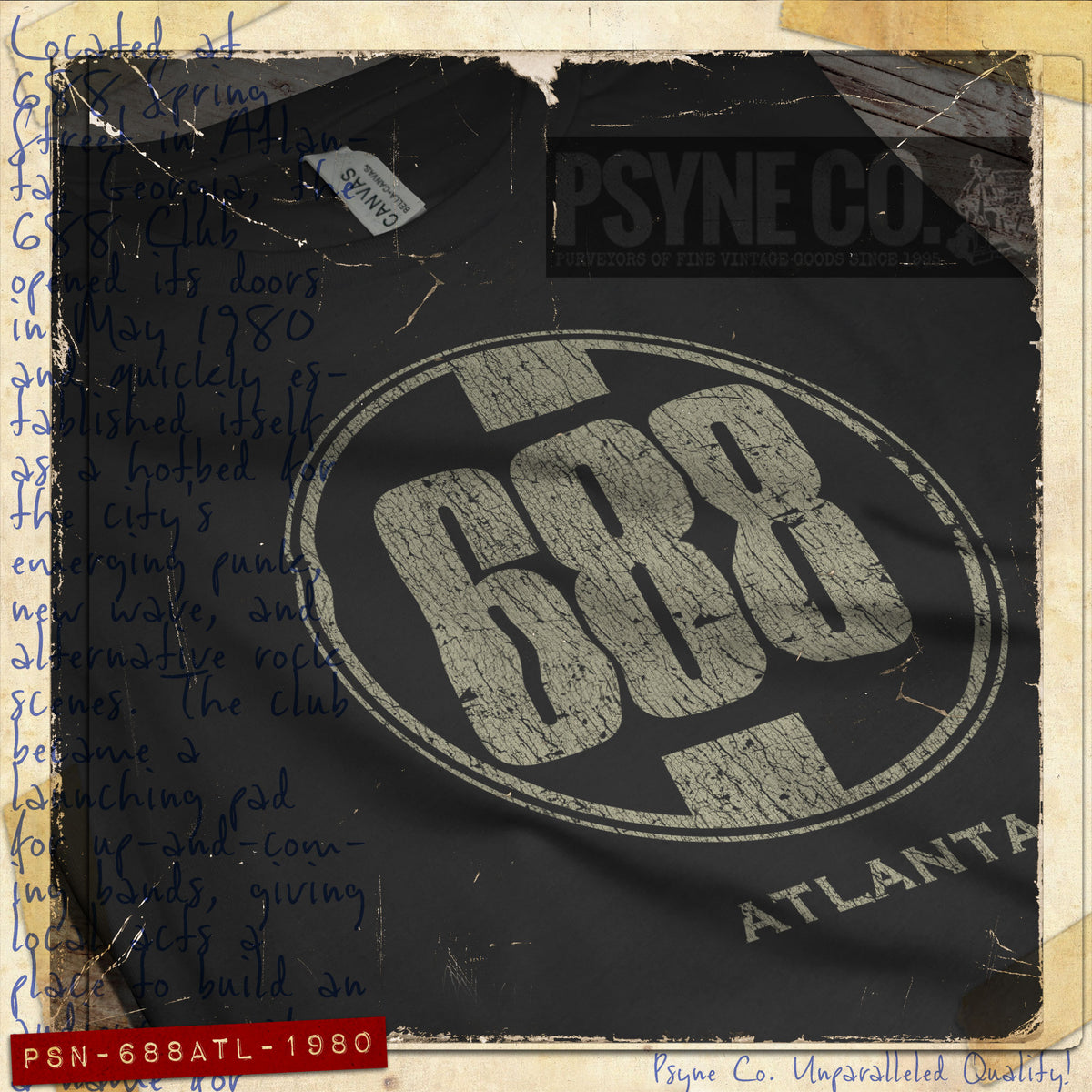 688 Club Atlanta 1980 Vintage Men's T-Shirt