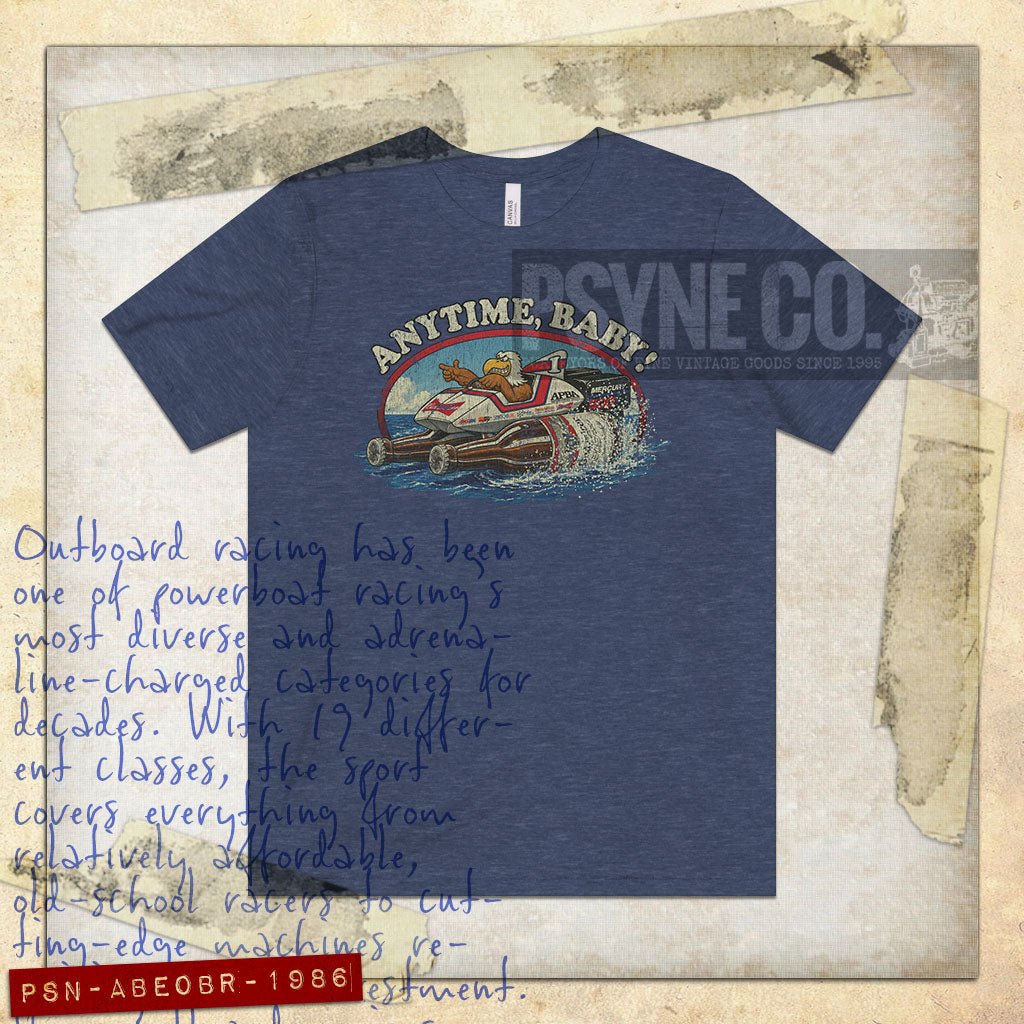 Anytime, Baby! Eagle Outboard Racing 1986 Vintage Men's T-Shirt