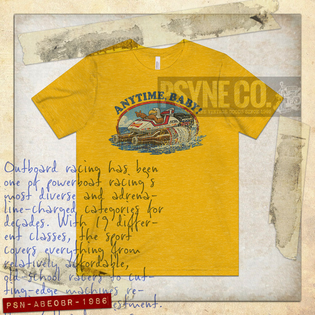 Anytime, Baby! Eagle Outboard Racing 1986 Vintage Men's T-Shirt