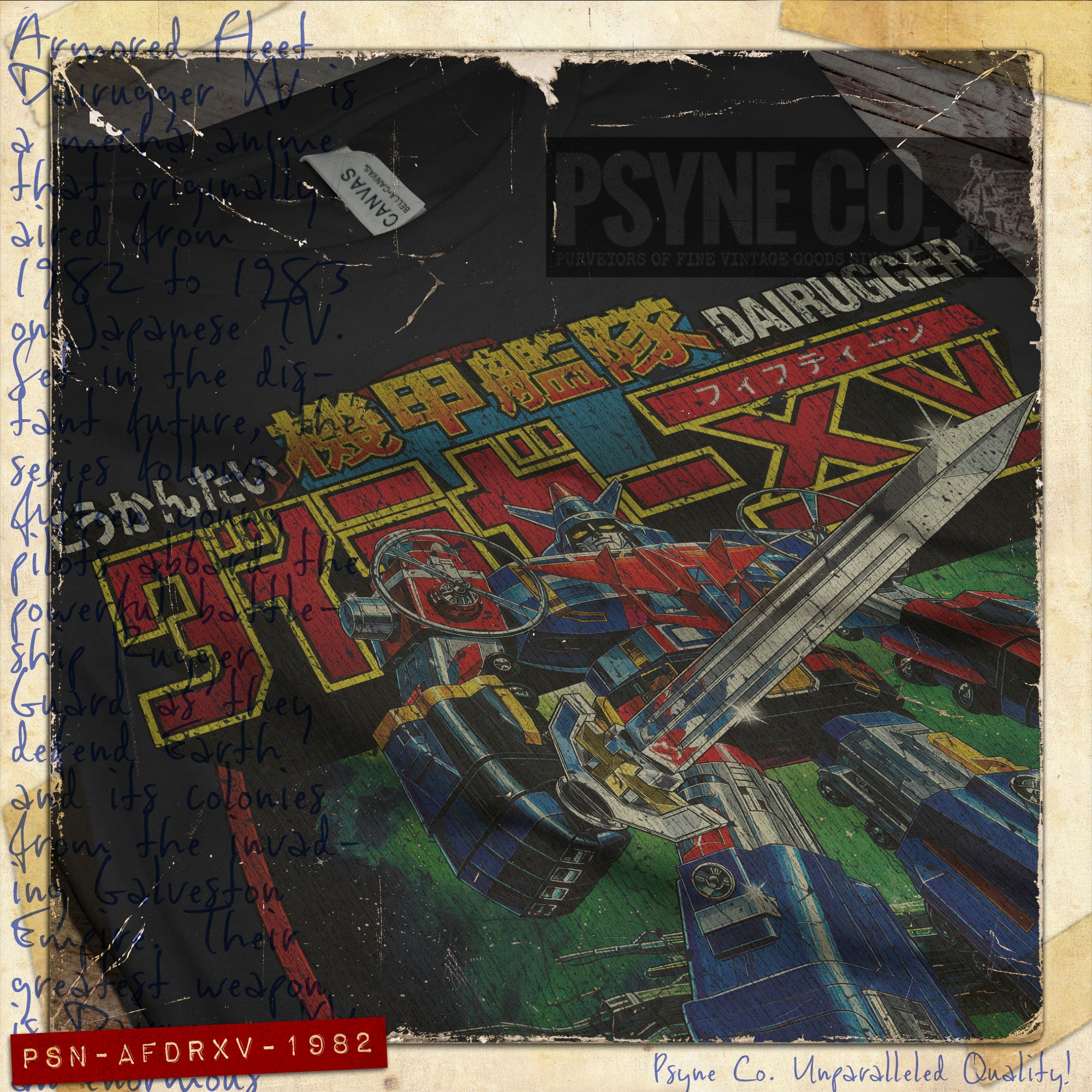Armored Fleet Dairugger XV 1982 Vintage Men’s T-Shirt