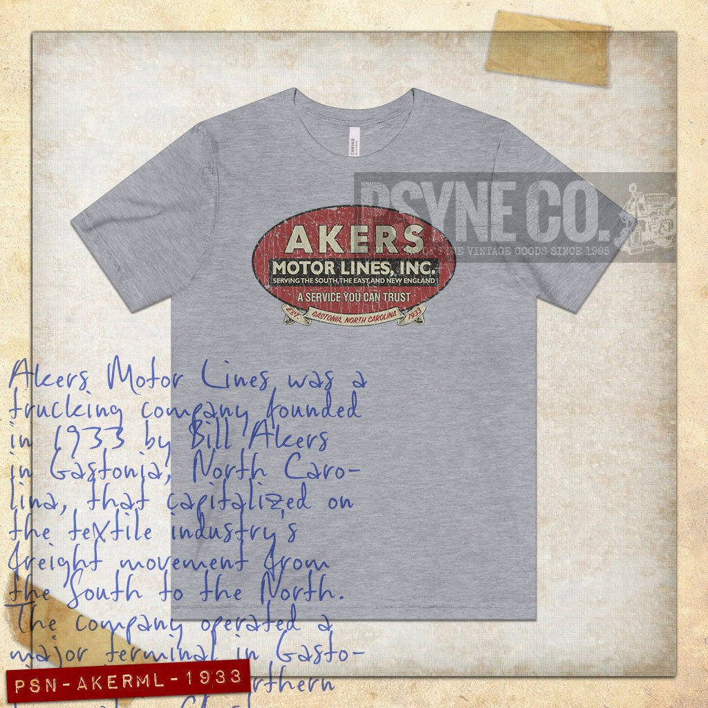 Akers Motor Lines 1933 Vintage Men's T-Shirt