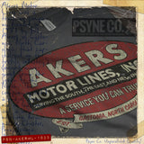 Akers Motor Lines 1933 Vintage Men's T-Shirt