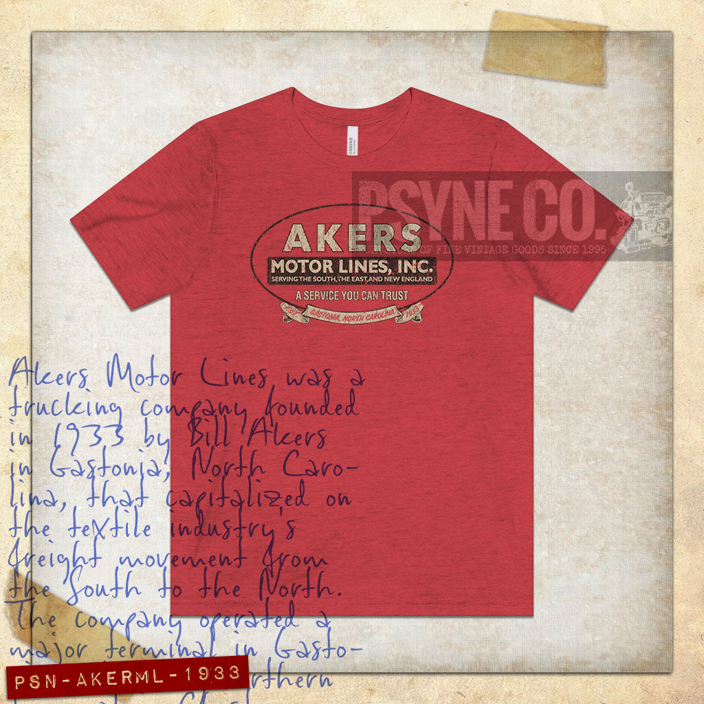 Akers Motor Lines 1933 Vintage Men's T-Shirt