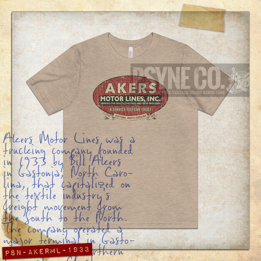 Akers Motor Lines 1933 Vintage Men's T-Shirt