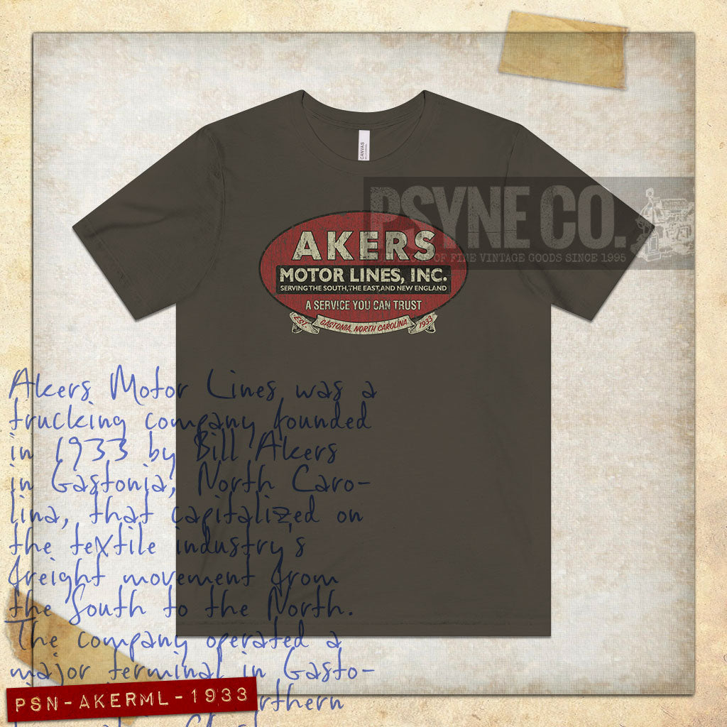 Akers Motor Lines 1933 Vintage Men's T-Shirt