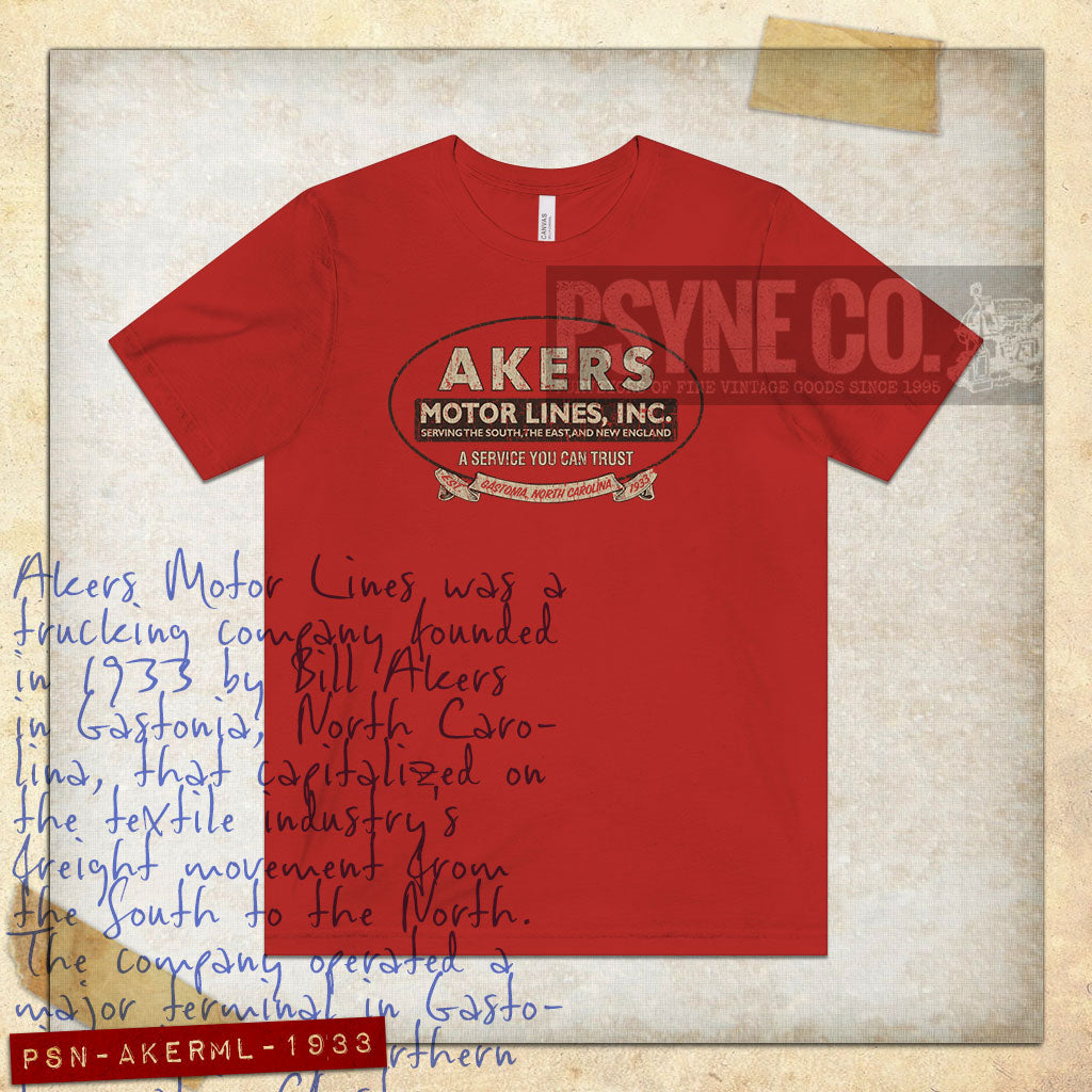 Akers Motor Lines 1933 Vintage Men's T-Shirt