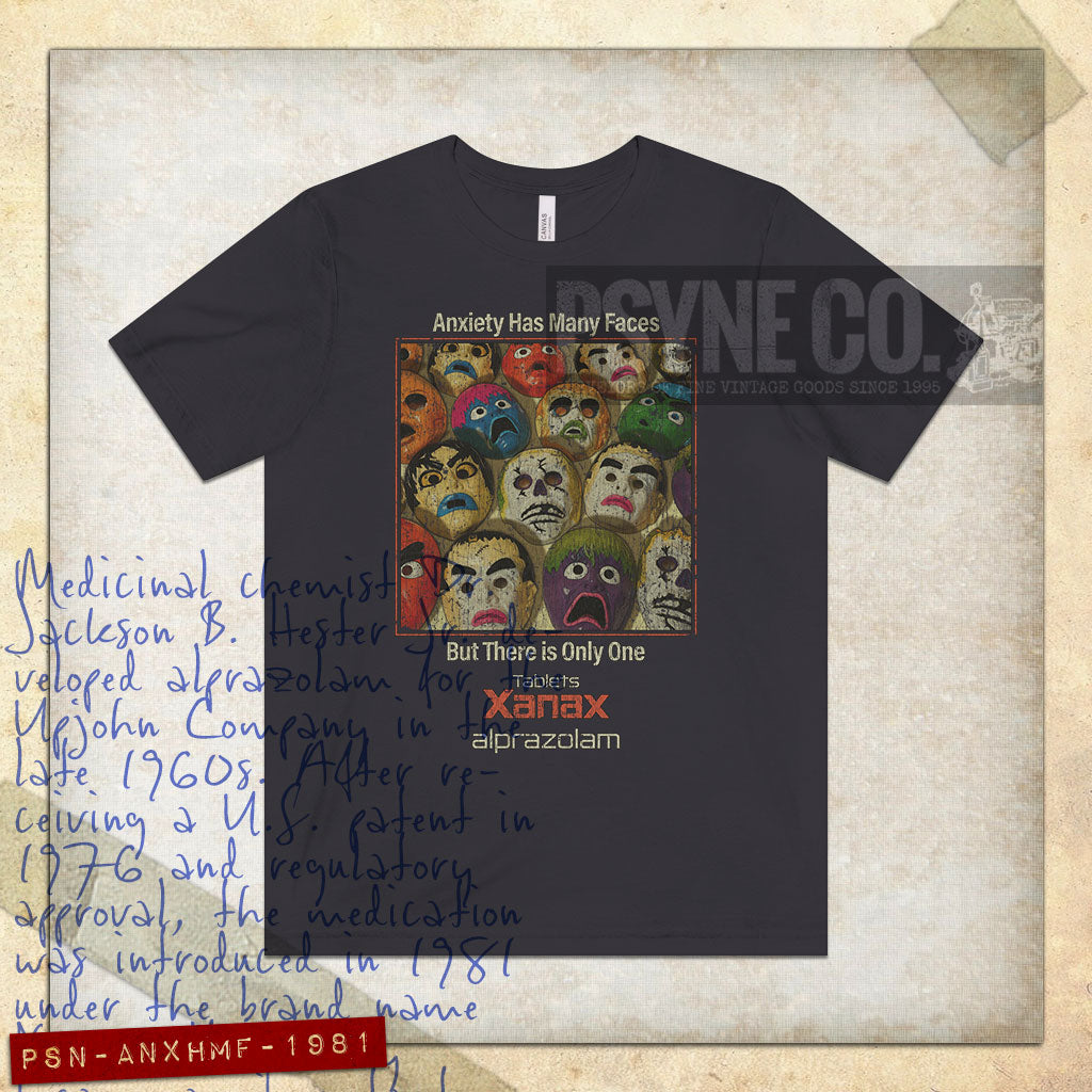 Anxiety Has Many Faces 1981 Vintage Men's T-Shirt