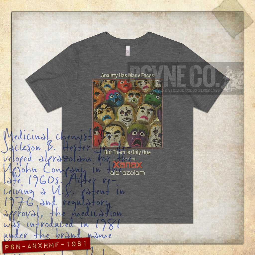 Anxiety Has Many Faces 1981 Vintage Men's T-Shirt