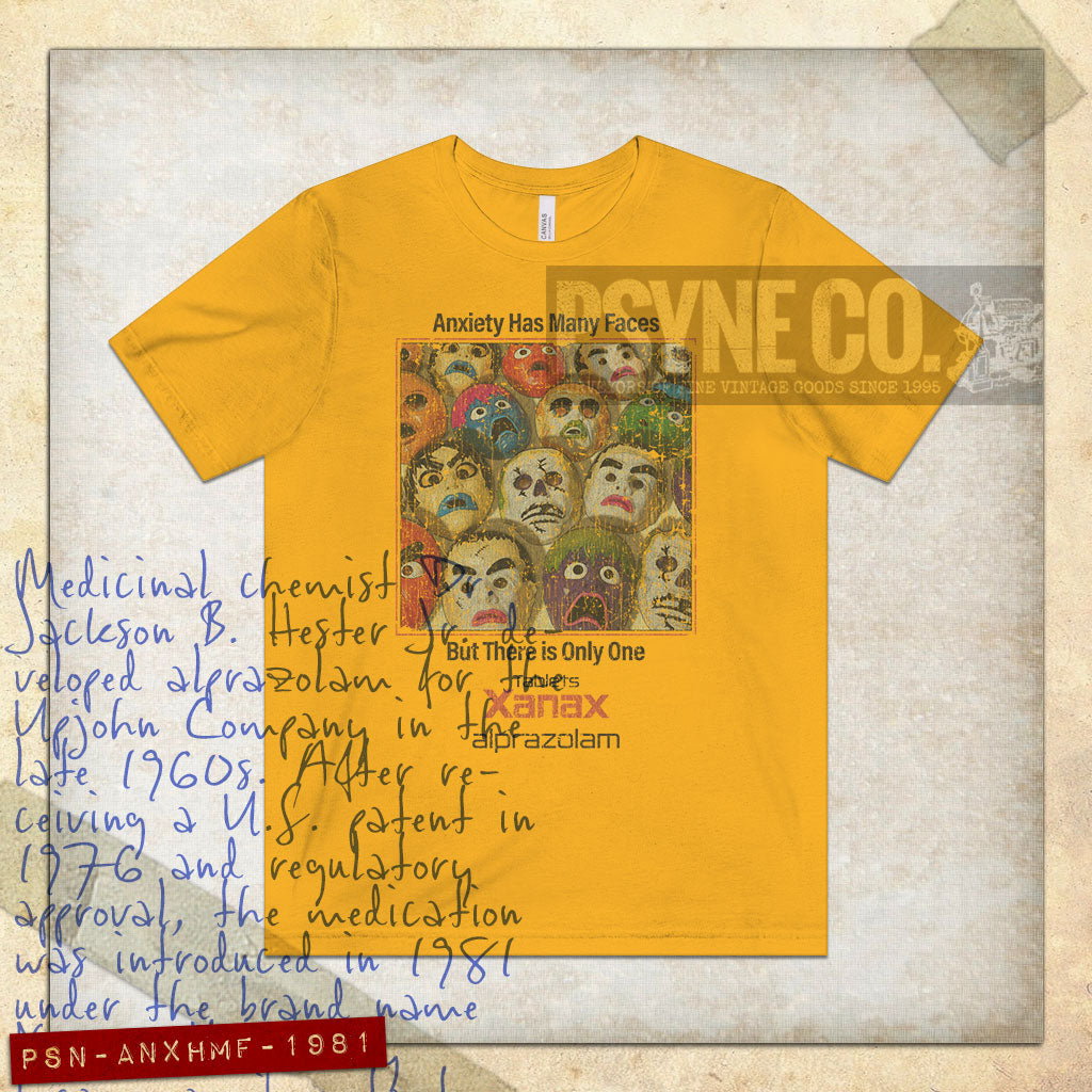 Anxiety Has Many Faces 1981 Vintage Men's T-Shirt