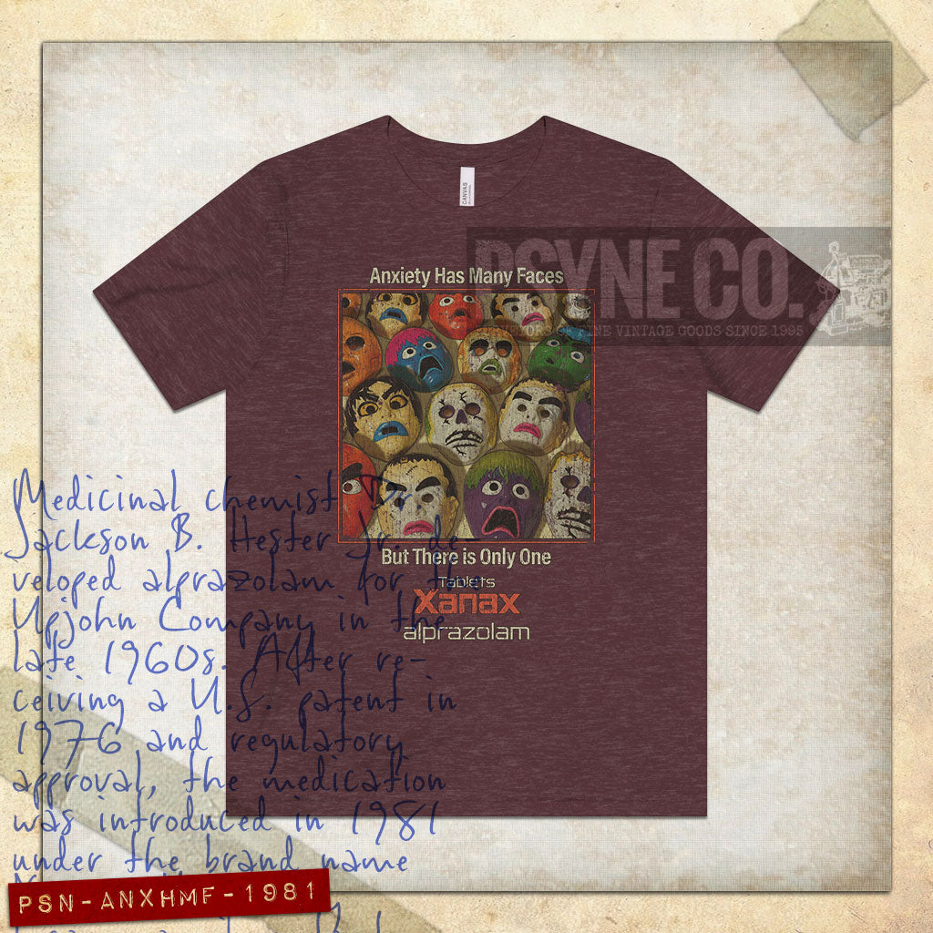 Anxiety Has Many Faces 1981 Vintage Men's T-Shirt