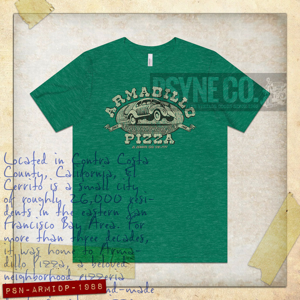 Armadillo Pizza 1988 Vintage Men’s T-Shirt