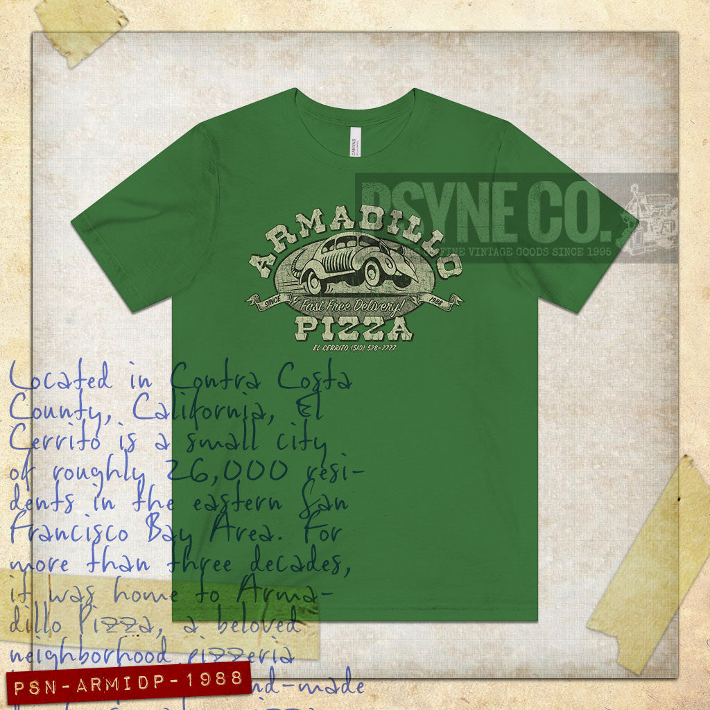 Armadillo Pizza 1988 Vintage Men’s T-Shirt