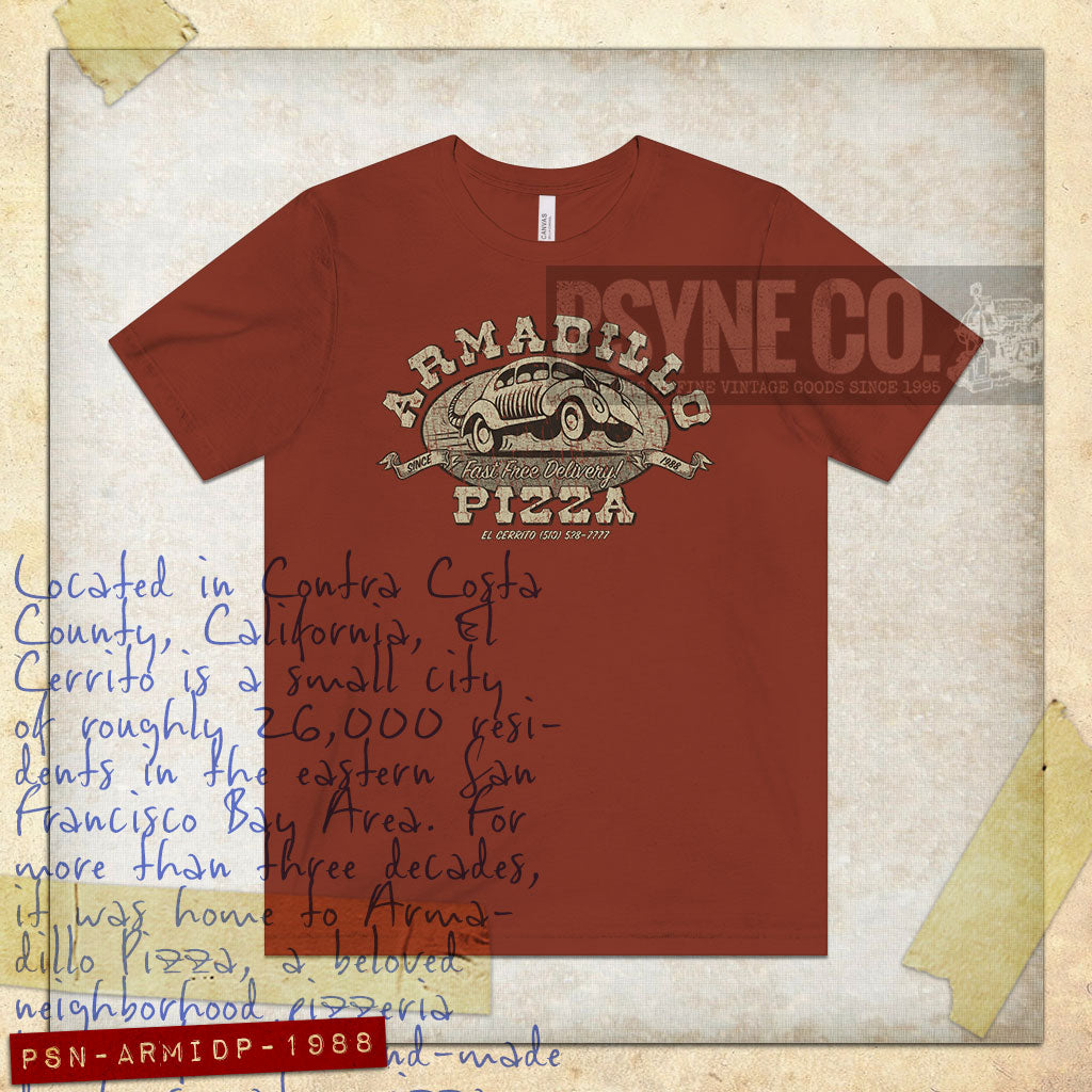Armadillo Pizza 1988 Vintage Men’s T-Shirt