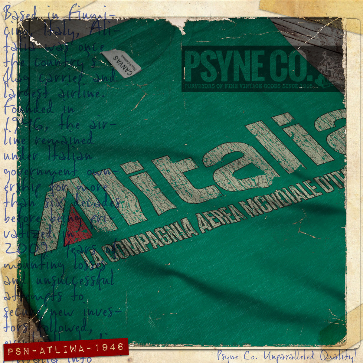 Alitalia - Italy's World Airline 1946 Vintage Men's T-Shirt