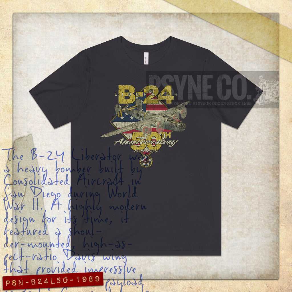 B-24 Liberator 50th Anniversary 1989 Vintage Men's T-Shirt
