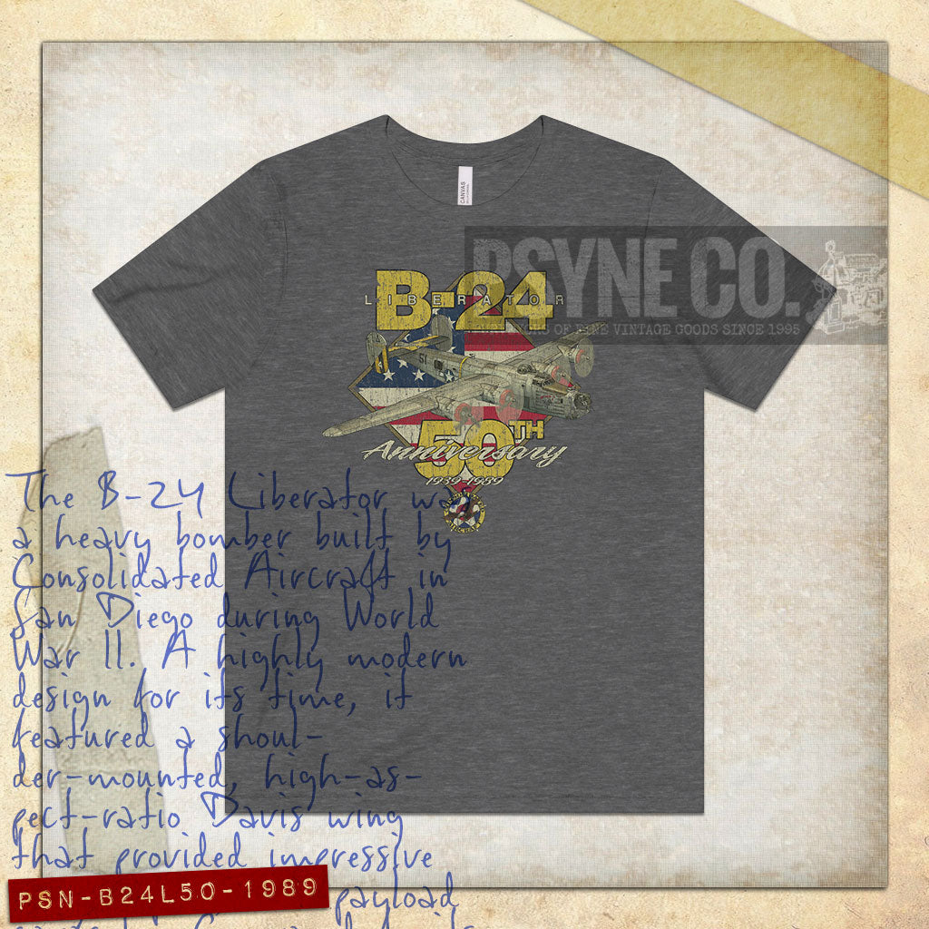 B-24 Liberator 50th Anniversary 1989 Vintage Men's T-Shirt