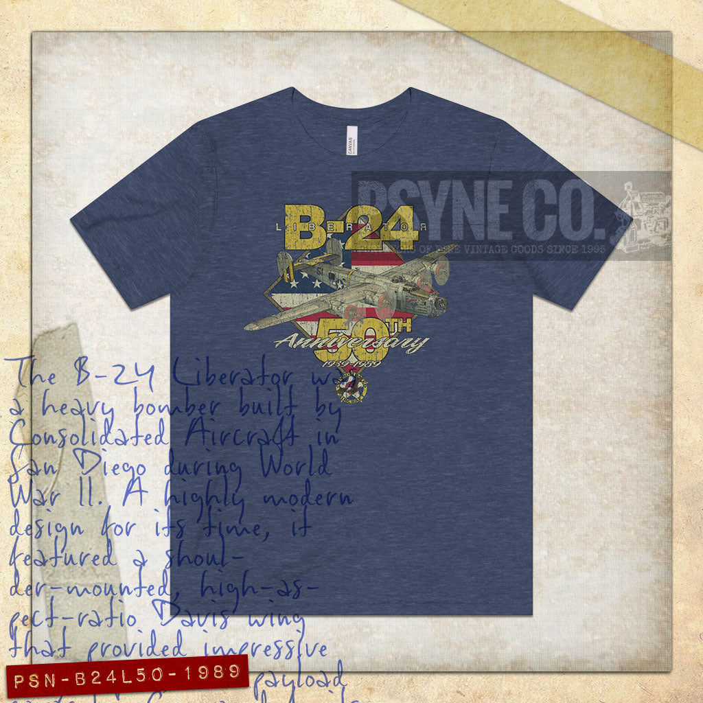 B-24 Liberator 50th Anniversary 1989 Vintage Men's T-Shirt