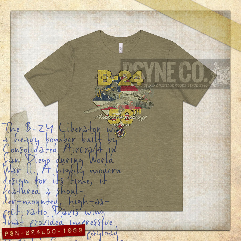 B-24 Liberator 50th Anniversary 1989 Vintage Men's T-Shirt
