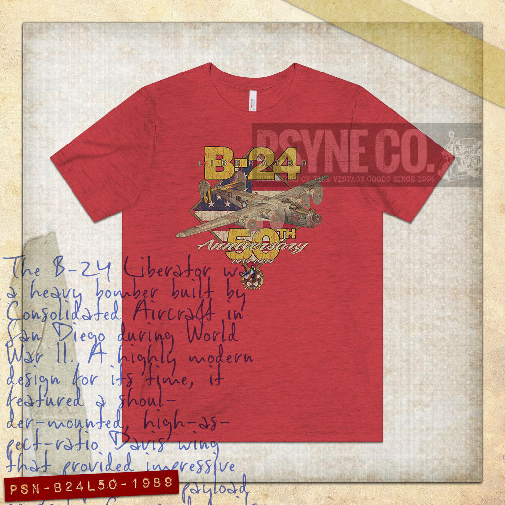 B-24 Liberator 50th Anniversary 1989 Vintage Men's T-Shirt