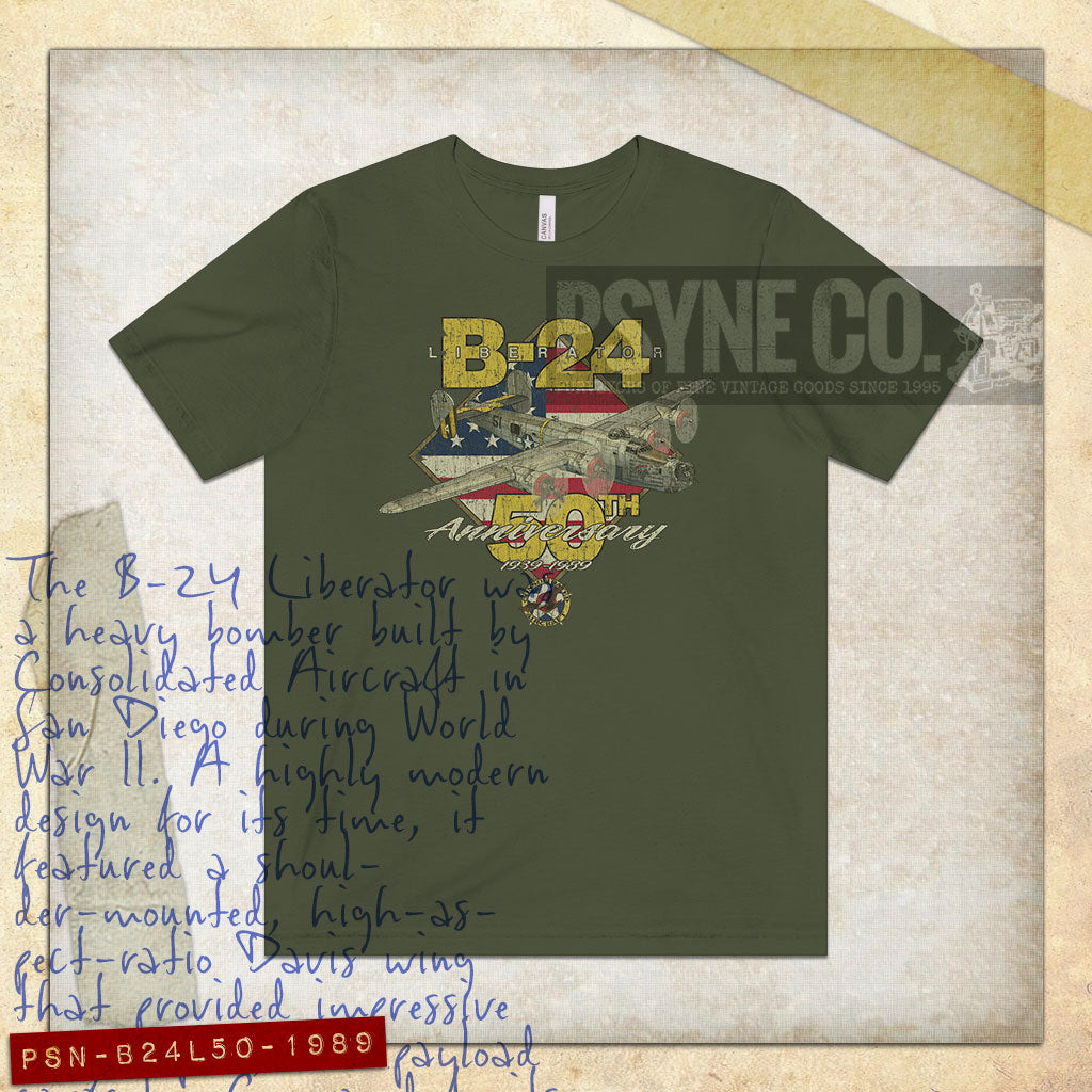 B-24 Liberator 50th Anniversary 1989 Vintage Men's T-Shirt