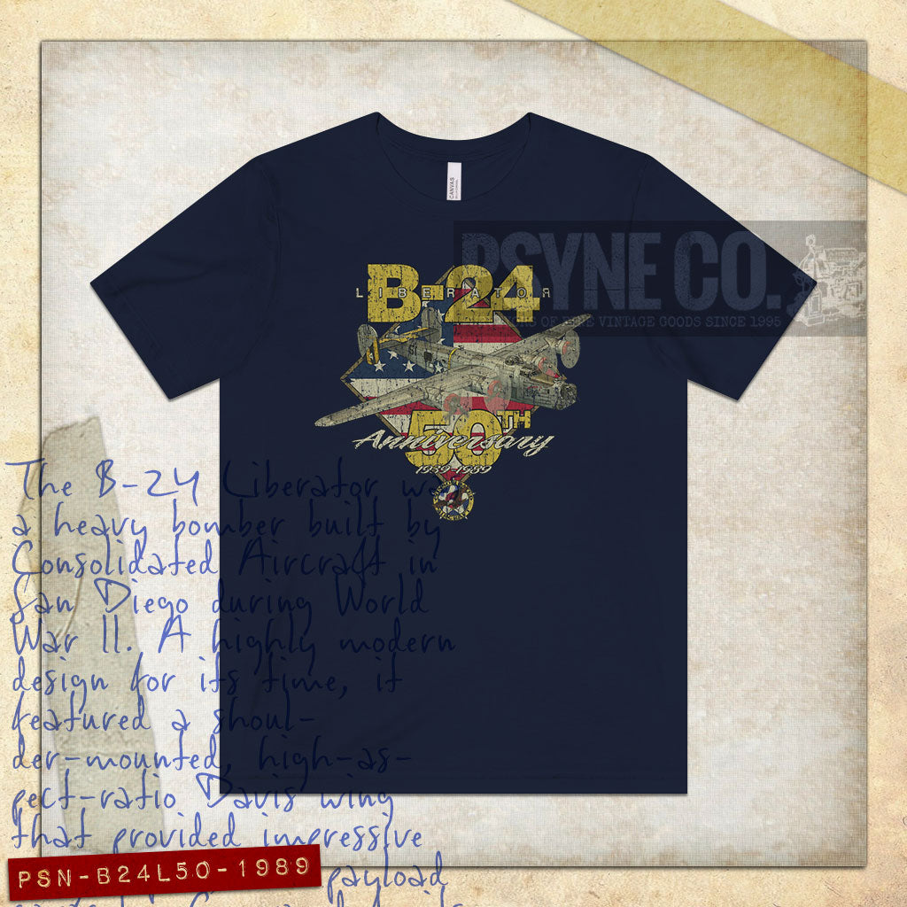 B-24 Liberator 50th Anniversary 1989 Vintage Men's T-Shirt