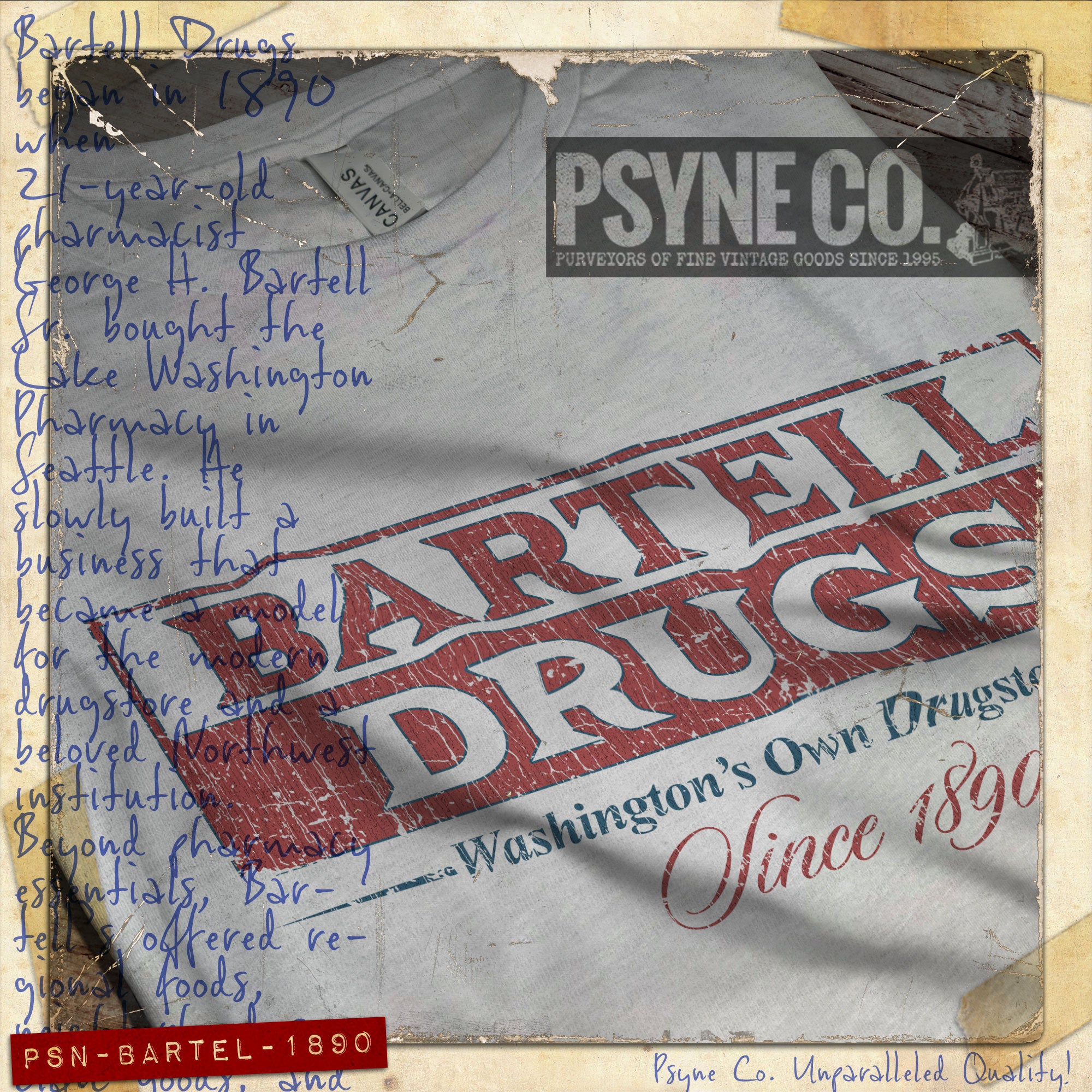Bartell Drugs 1890 Vintage Men's T-Shirt