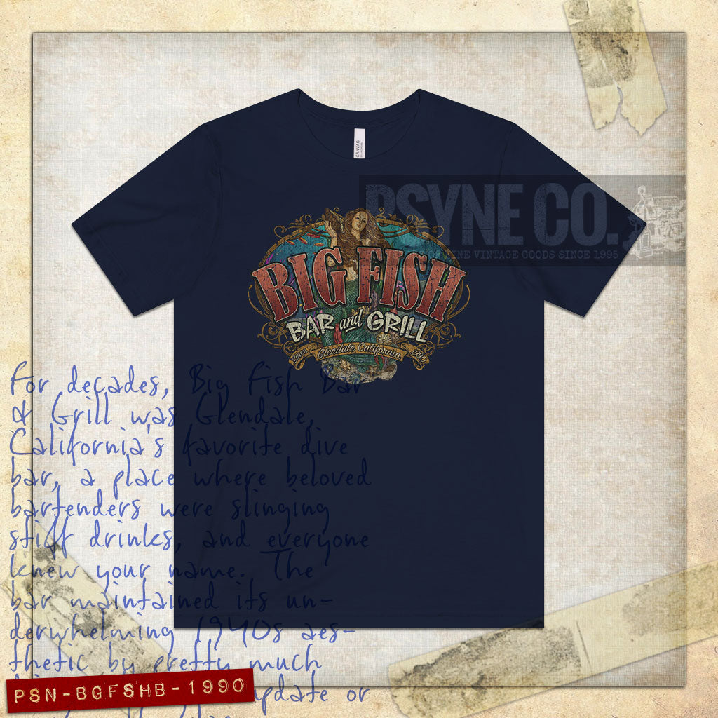 Big Fish Bar & Grill 1990 Vintage Men's T-Shirt