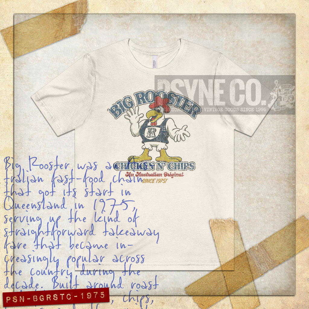 Big Rooster Chicken n' Chips 1975 Vintage Men's T-Shirt