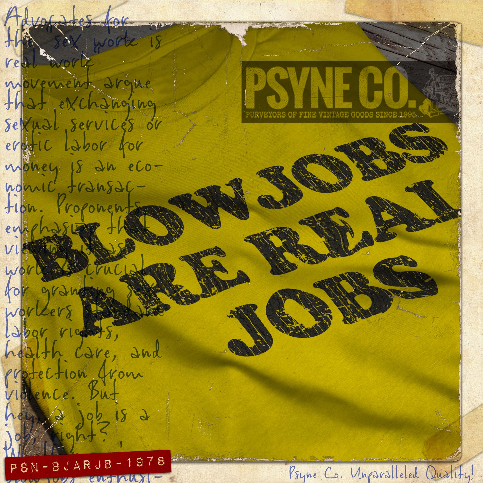 Blowjobs Are Real Jobs 1978 Vintage Women’s T-Shirt