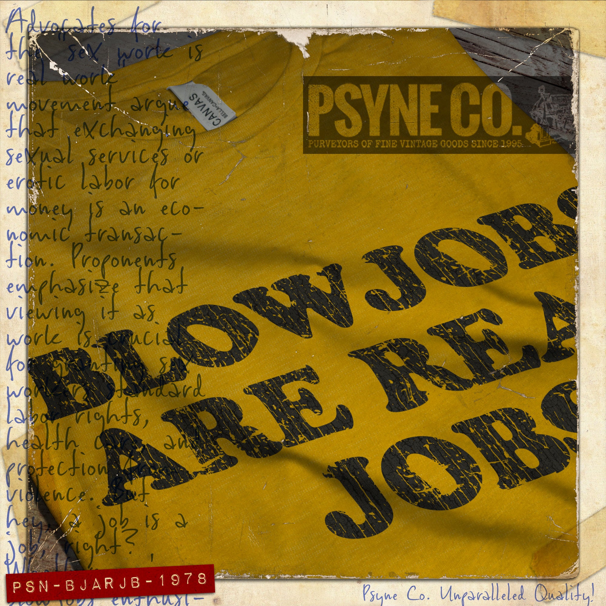 Blowjobs Are Real Jobs 1978 Vintage Men’s T-Shirt
