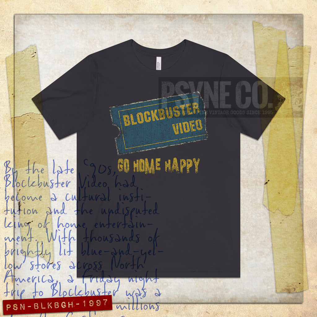 Blockbuster Go Home Happy 1997 Vintage Men’s T-Shirt