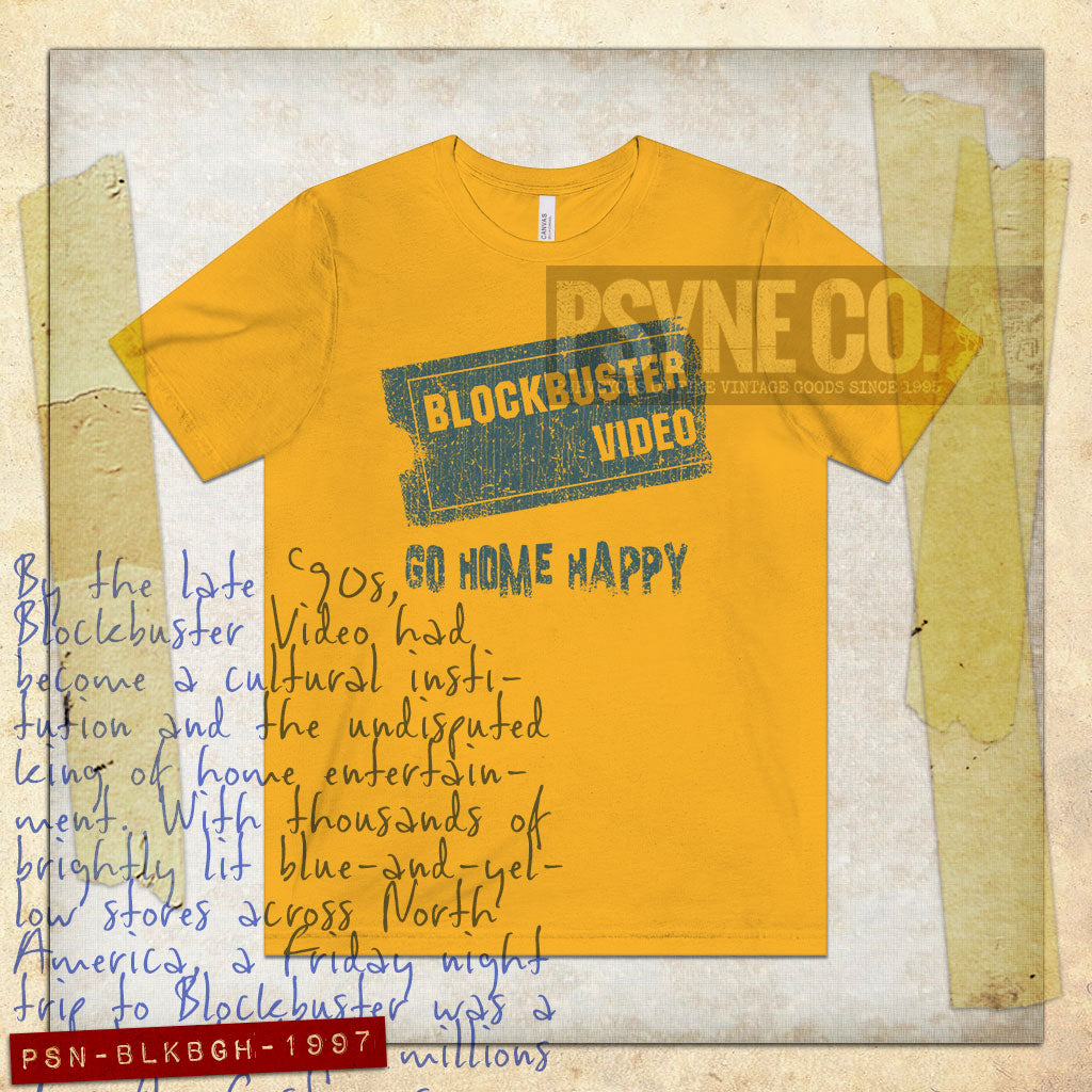 Blockbuster Go Home Happy 1997 Vintage Men’s T-Shirt