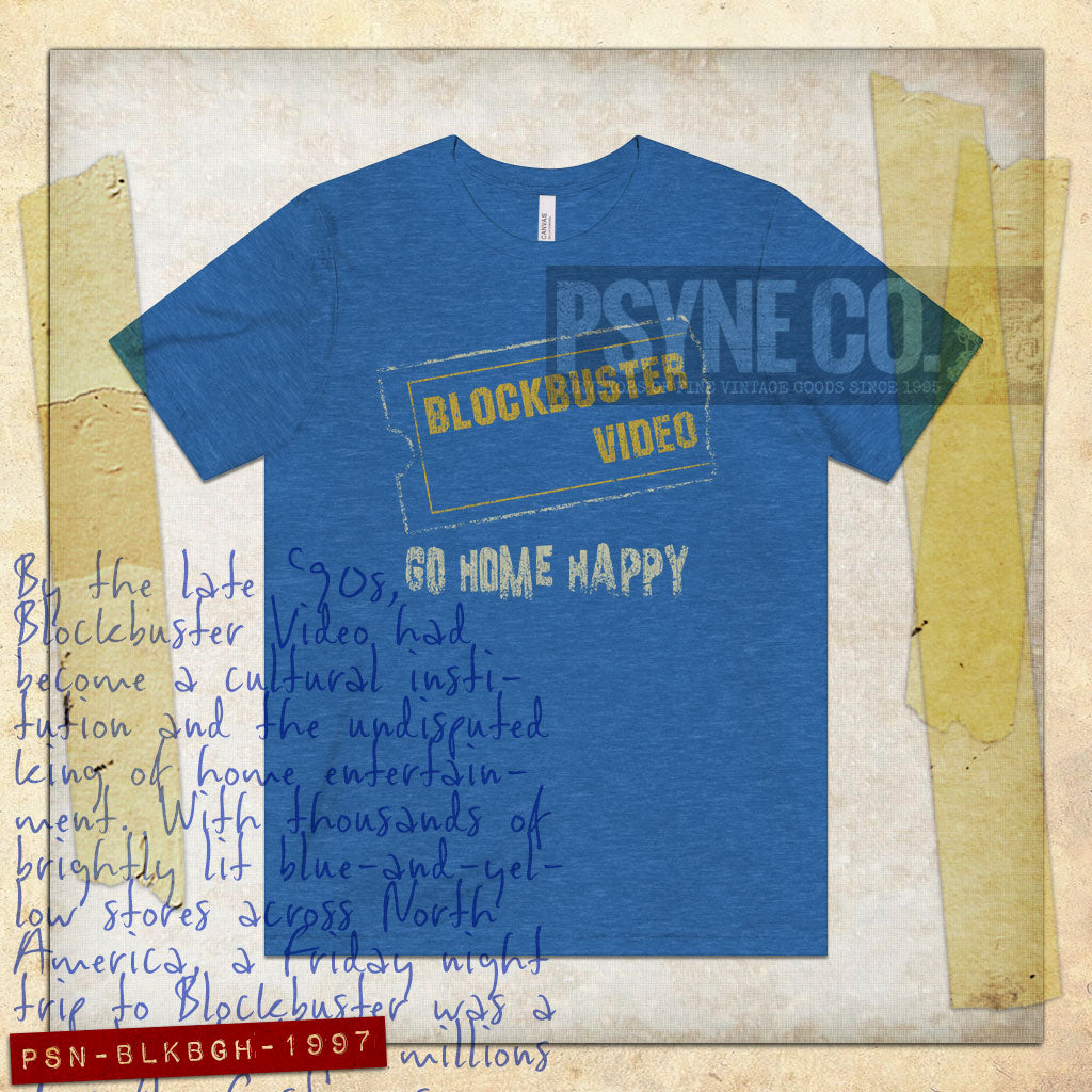 Blockbuster Go Home Happy 1997 Vintage Men’s T-Shirt
