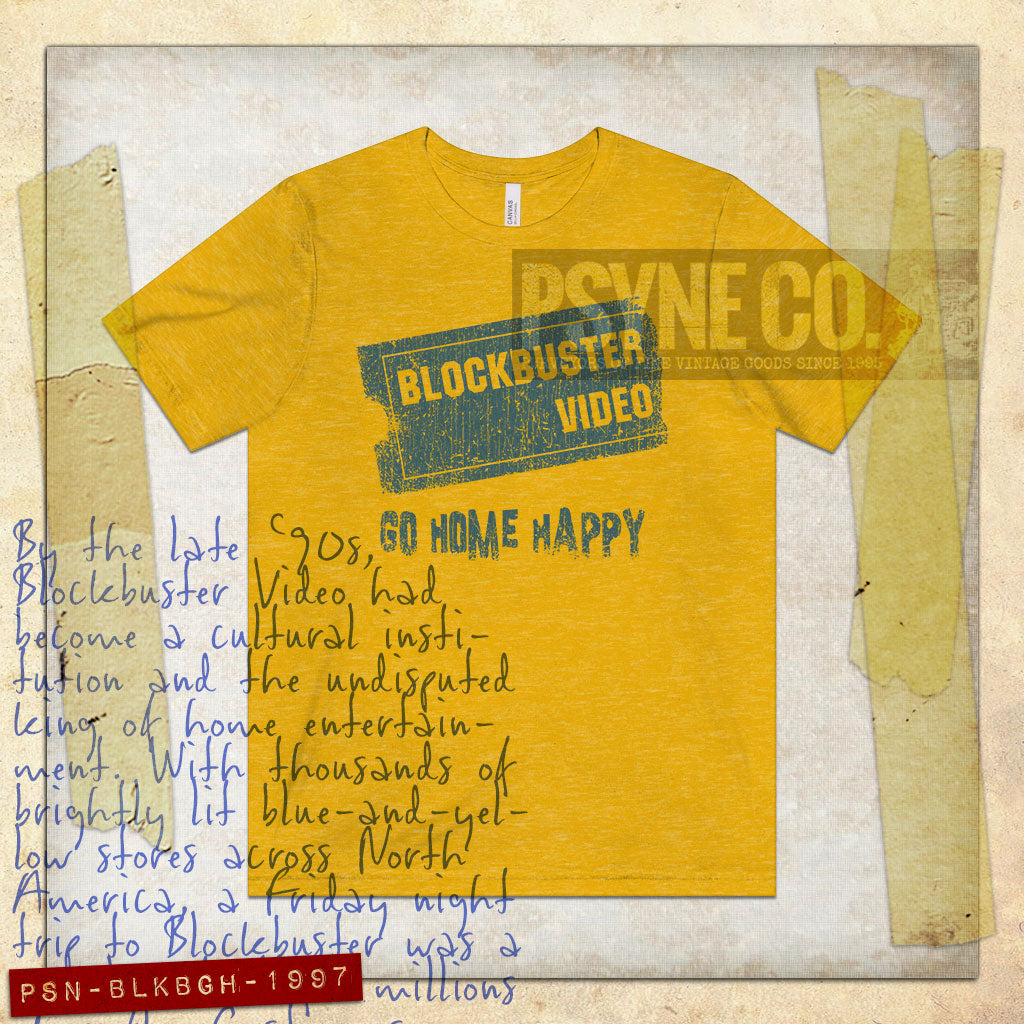 Blockbuster Go Home Happy 1997 Vintage Men’s T-Shirt