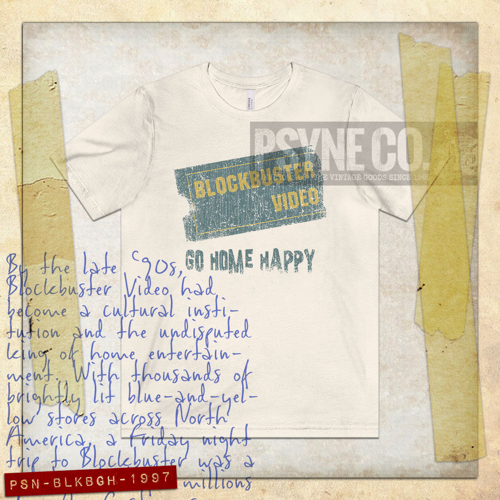 Blockbuster Go Home Happy 1997 Vintage Men’s T-Shirt