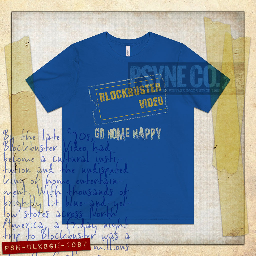 Blockbuster Go Home Happy 1997 Vintage Men’s T-Shirt
