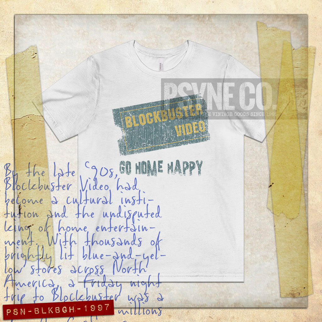 Blockbuster Go Home Happy 1997 Vintage Men’s T-Shirt