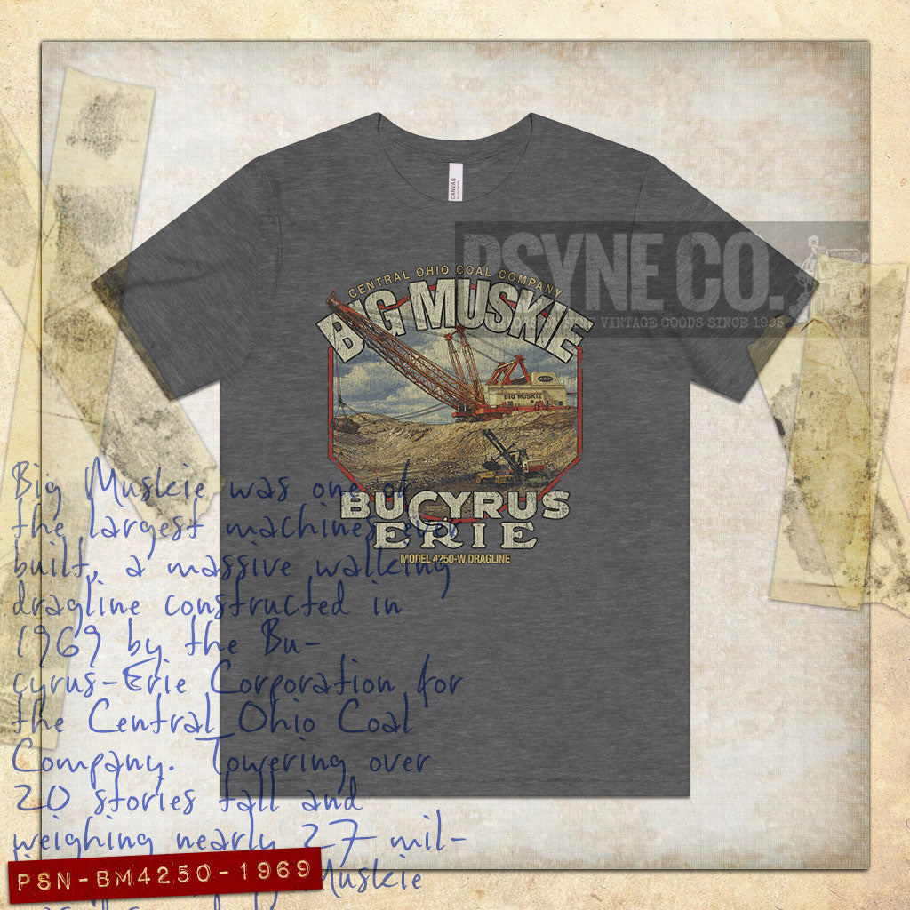 Big Muskie Model 4250-W Dragline 1969 Vintage Men's T-Shirt