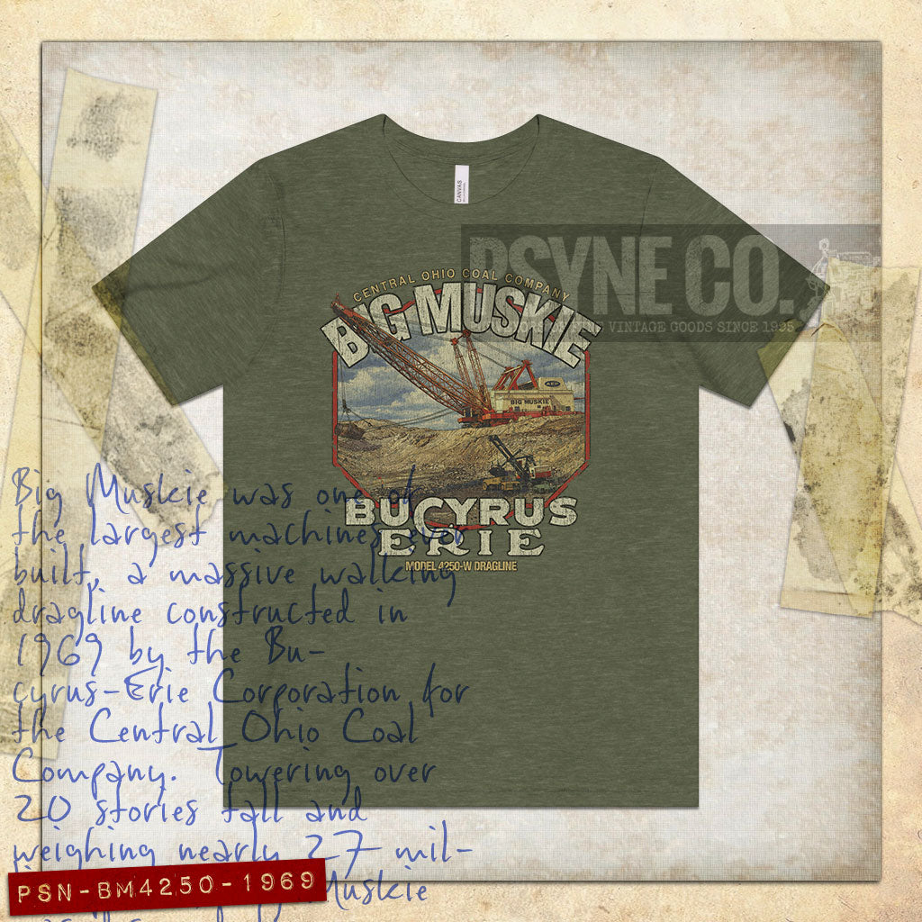 Big Muskie Model 4250-W Dragline 1969 Vintage Men's T-Shirt